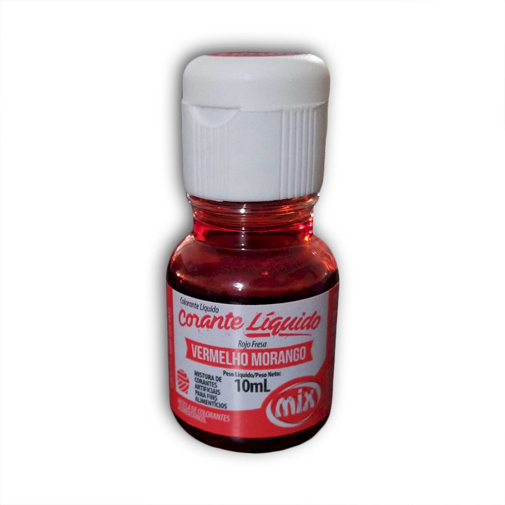 CORANTE LIQUIDO VERMELHO MORANGO 10ML