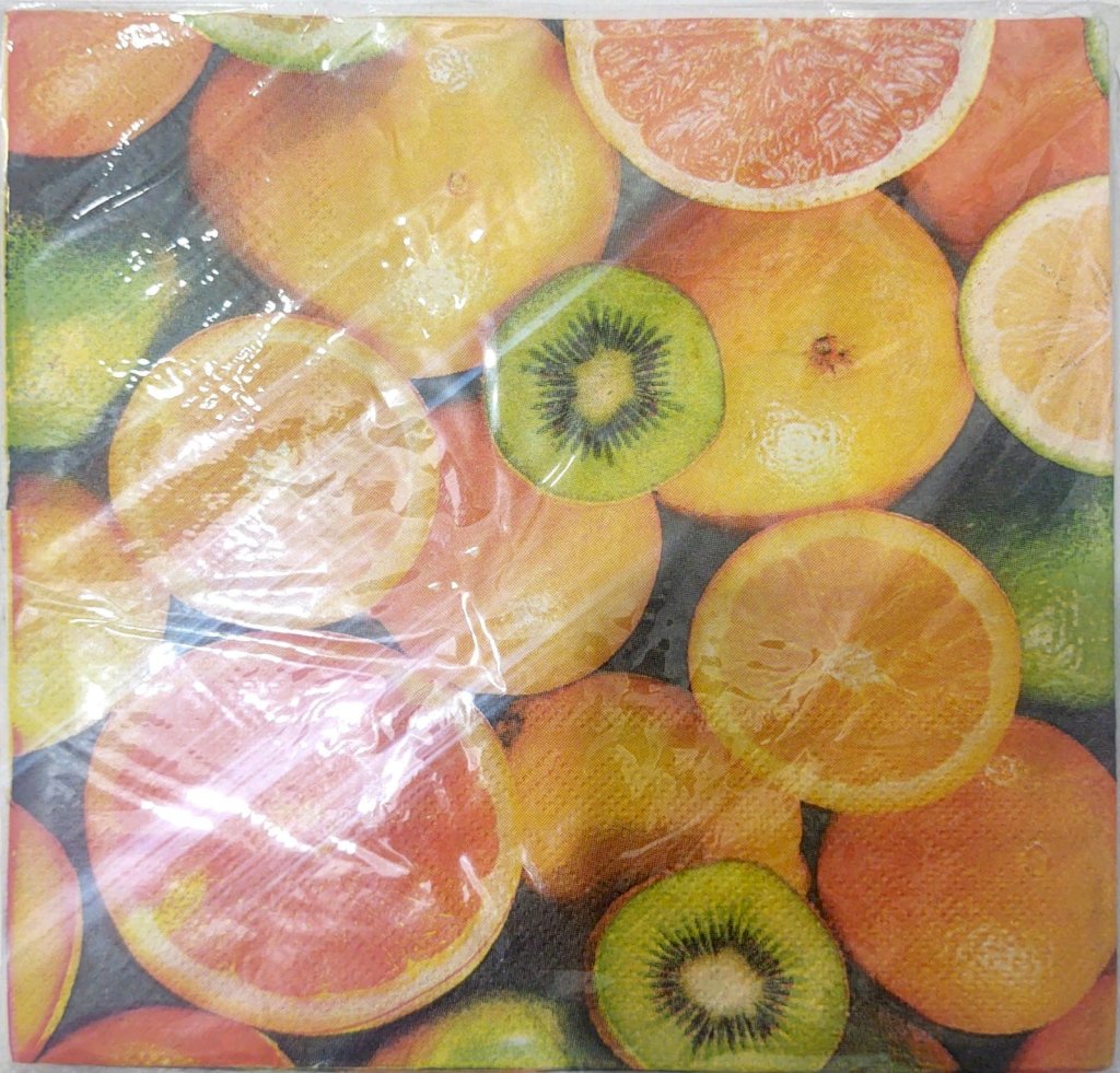 GUARDANAPOS FRUTAS CITRICAS 17X17CM C/20UND