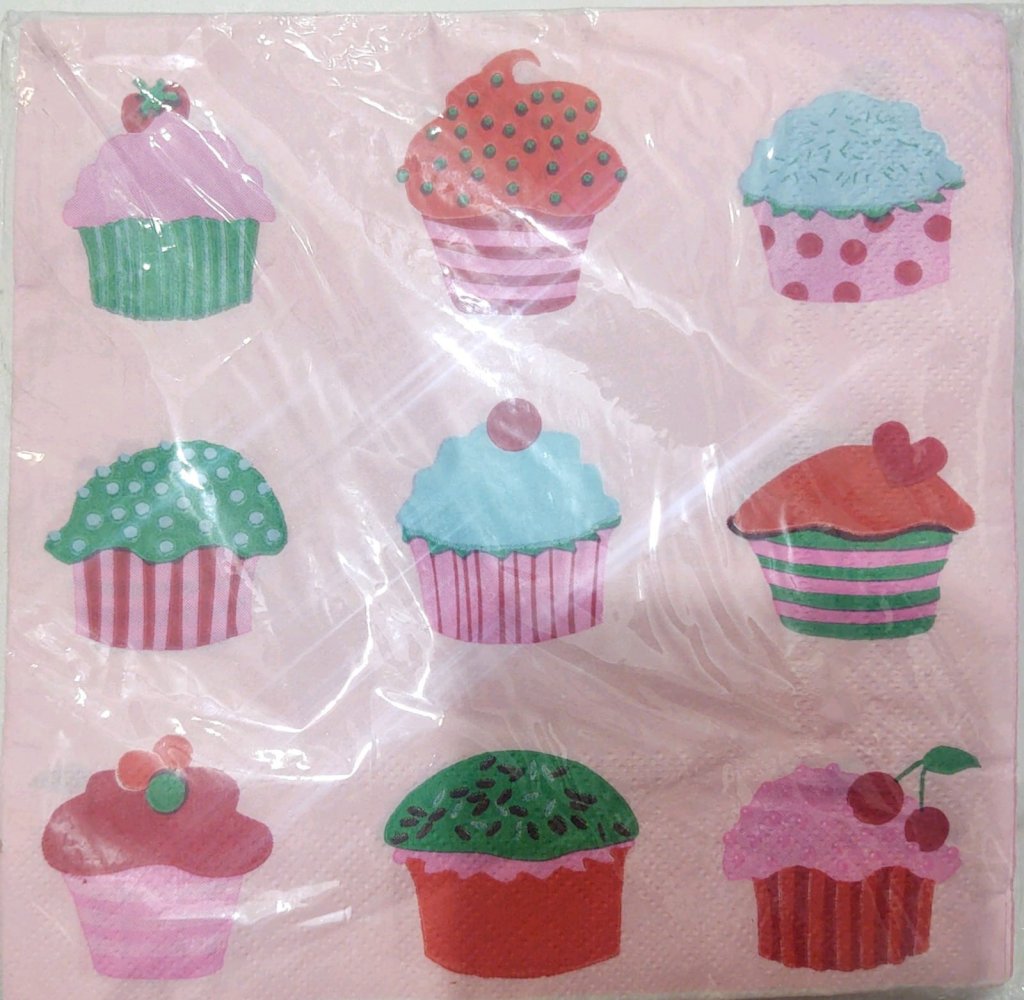 GUARDANAPOS CUPCAKE 17X17CM C/20UND