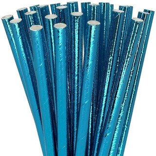 CANUDO DE PAPEL METALIZADO 25UND AZUL ESCURO