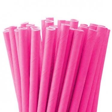 CANUDO DE PAPEL METALIZADO 25UND PINK