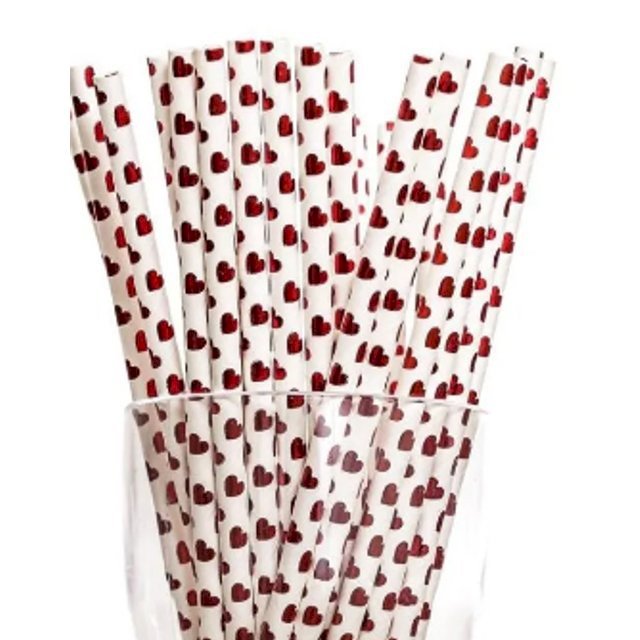 CANUDO DE PAPEL METALIZADO 25UND CORACAO MAE