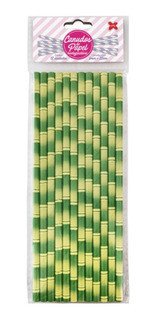 CANUDO DE PAPEL METALIZADO 25UND BAMBU VERDE