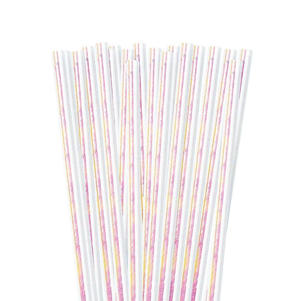 CANUDO DE PAPEL METALIZADO 25UND BRANCO PEROLIZADO/FURTACOR