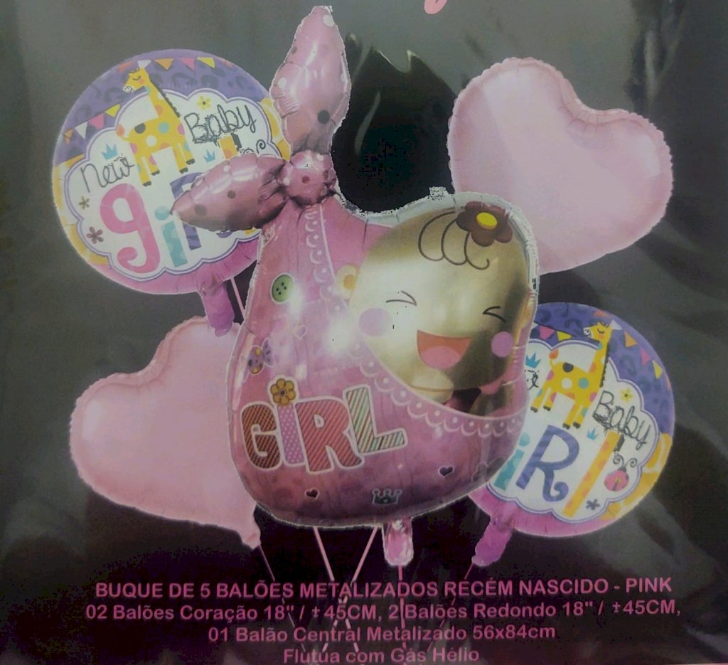 BUQUE BALAOES RECEM NASCIDO ROSA