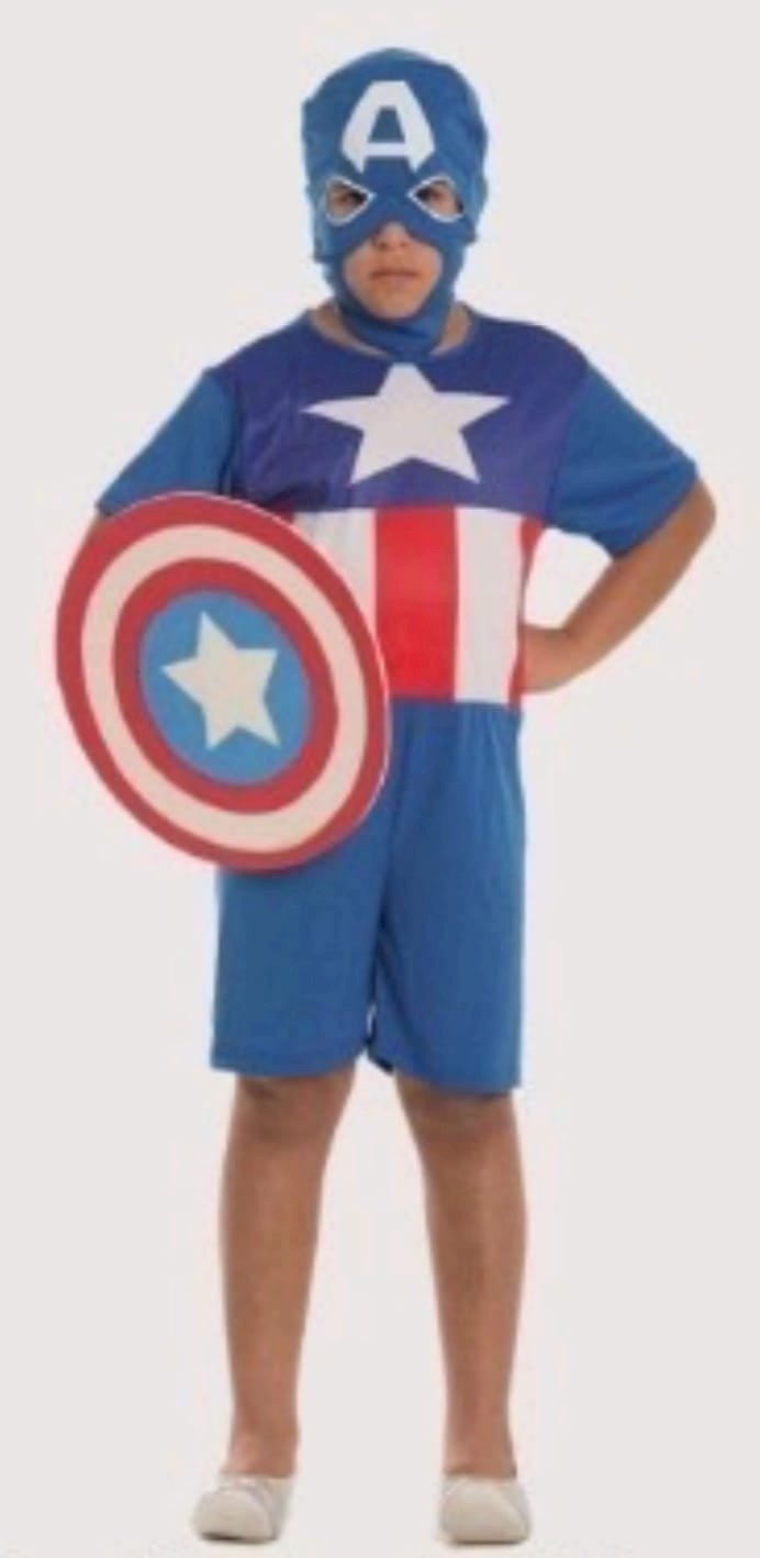 FANTASIA CAPITAO AMERICA CURTO