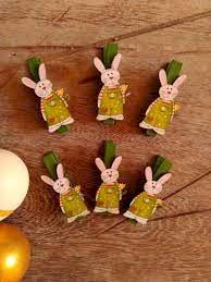 MINI PREGADPRES 5,0CM COM 6UND VERDE COELHO PASCOA