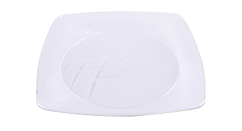 PRATO QUADRADO GRANDE CRISTAL C/10 ACRILICO 21CM