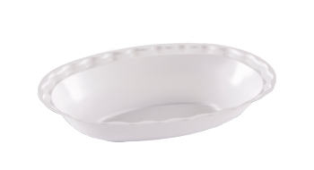 POTE OVAL Q.LINE BRANCO 300ML C/10 DESCARTAVEL