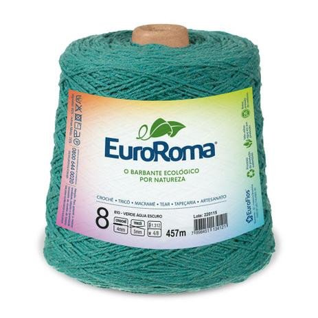 Barbante EuroRoma 4/8 Verde Água Escuro (cód.810) - 600g  Código: 640.810
