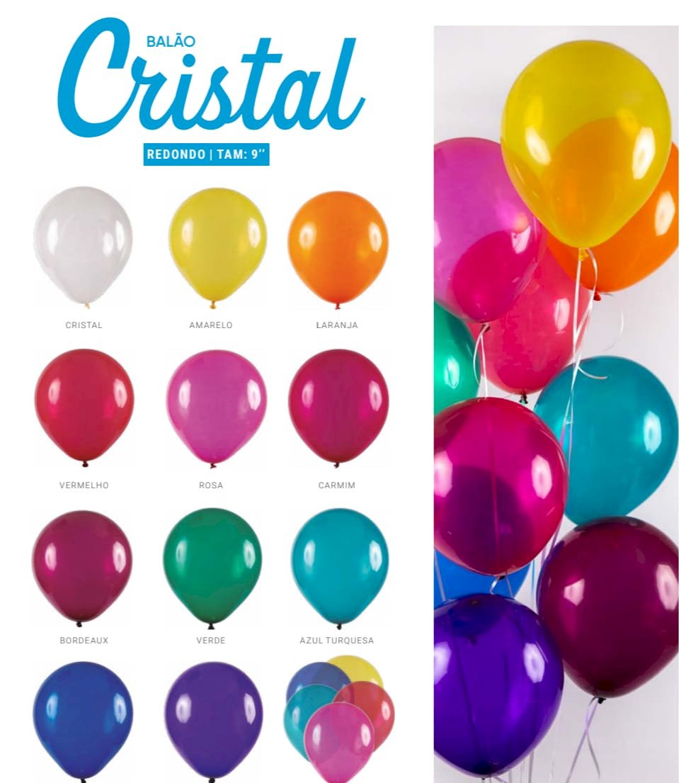Balão Art-Latex 9¨Cristal Redondo c/24und
