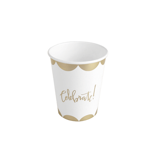 COPO PAPEL CELEBRATE DOURADO C/10UND