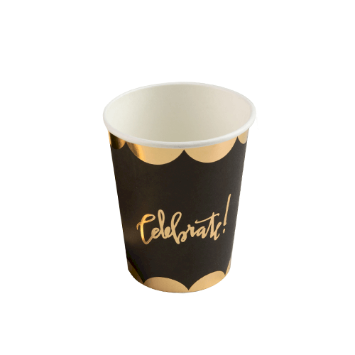 COPO PAPEL CELEBRATE DOURADO C/10UND