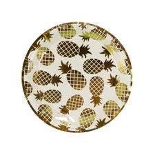 PRATO PAPEL ABACAXI DOURADO