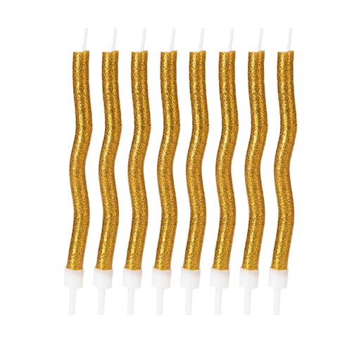 VELA PALITO ESPIRAL GLITTER DOURADA V155