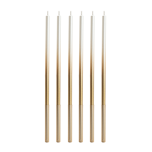 VELA PALITO GIGANTE DEGRADE PEROLA COM DOURADO V173
