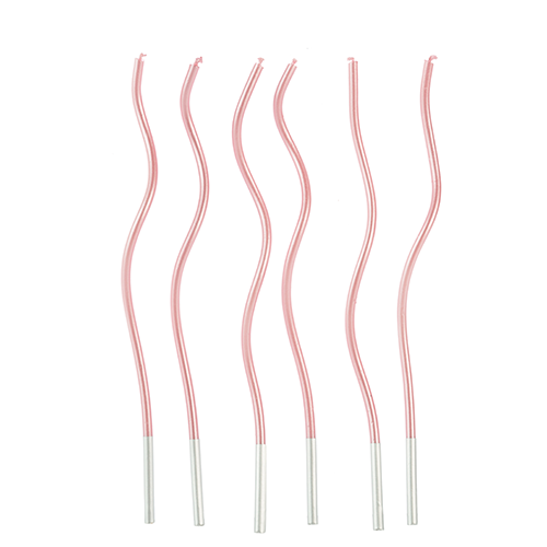 VELA ESPIRAL ROSA METALIZADA 17CM V180