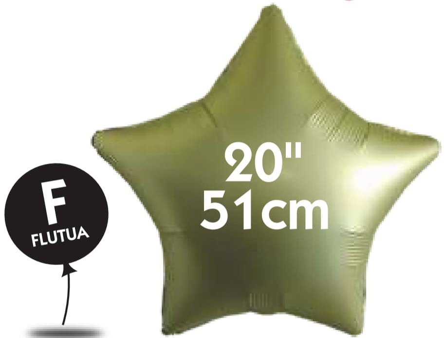 BALAO METALIZADO ESTRELA 20¨ PLATINO OURO BRANCO VAZIO