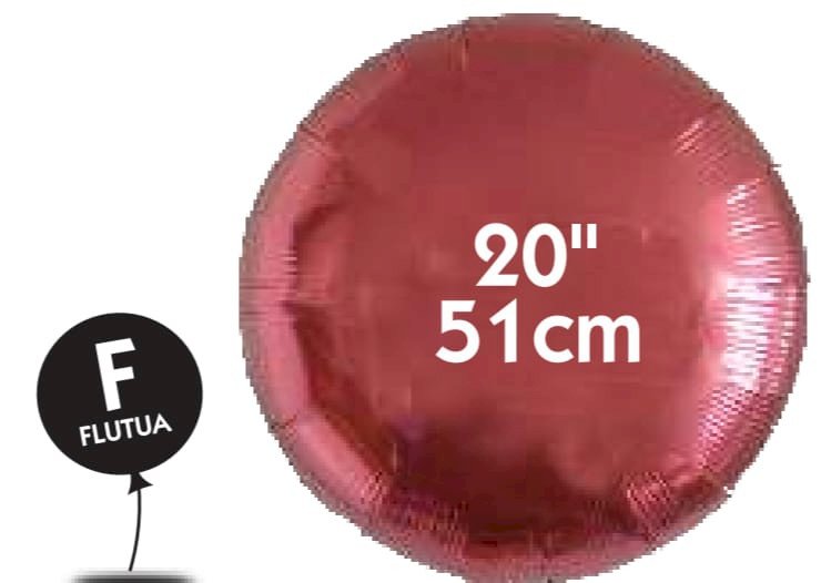 BALAO METALIZADO REDONDO 20¨ MARSALA VAZIO
