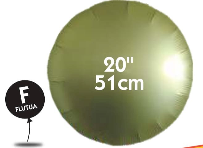 BALAO METALIZADO REDONDO 20¨ PLATINO OURO BRANCO VAZIO