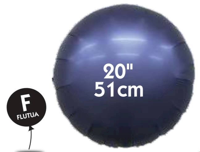 BALAO METALIZADO REDONDO 20¨ AZUL ESCURO VAZIO