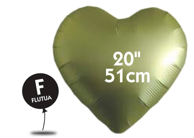 BALAO METALIZADO CORACAO 20¨ PLATINO OURO BRANCO VAZIO