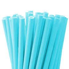 CANUDO DE PAPEL AZUL CLARO LISO C/12