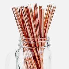 CANUDO DE PAPEL LISO ROSE GOLD C/15    CB02003