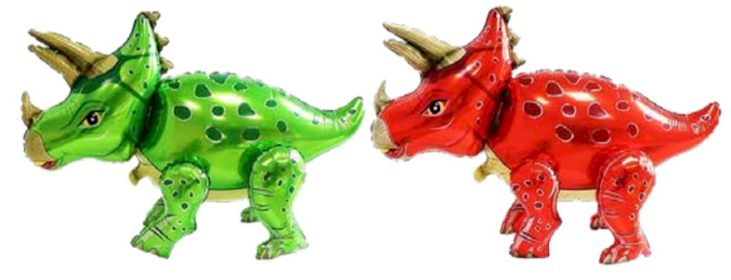 BALAO METALIZADO DINO TRICERATOPS ARTICULADO 80X40CM (NAO FLUTUA)