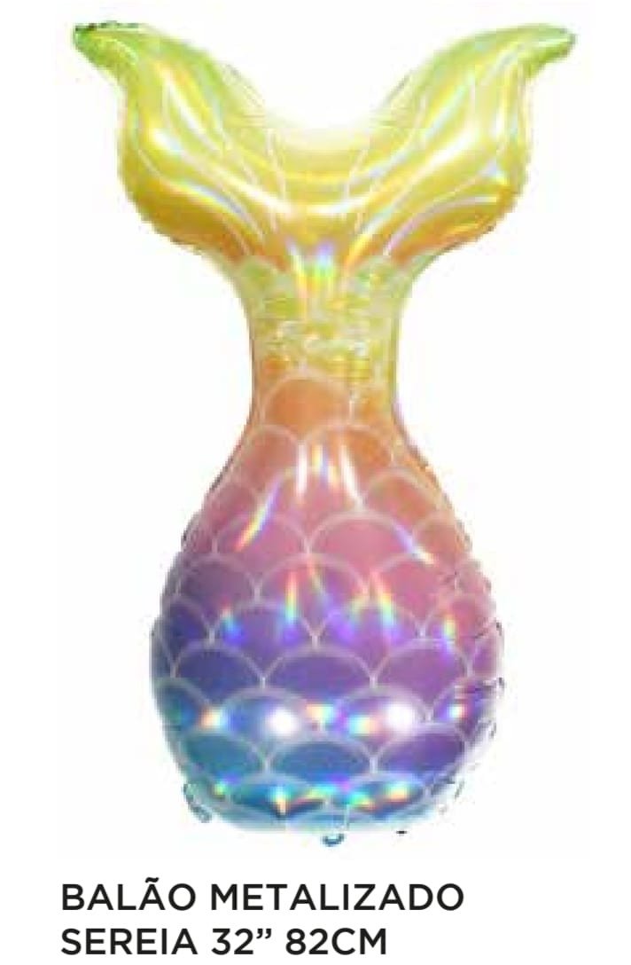 BALAO METALIZADO SEREIA  82CM 32¨