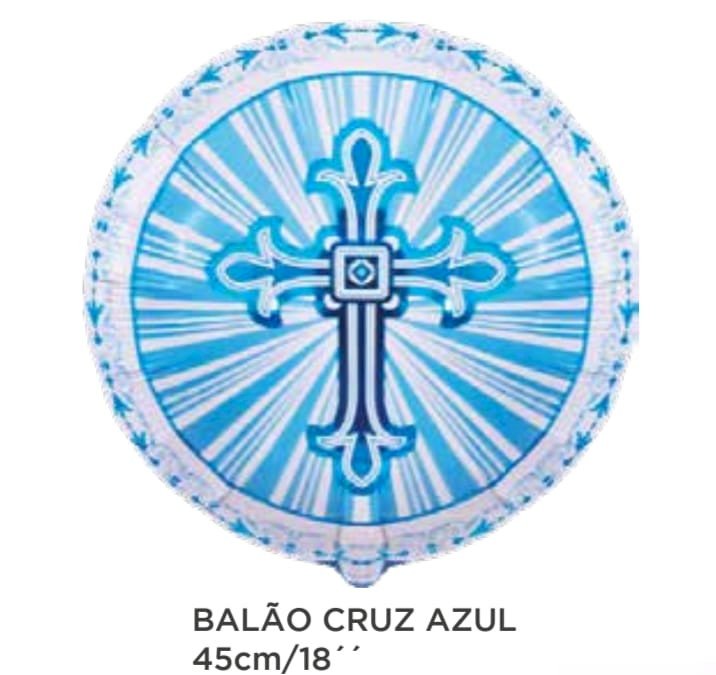 BALAO METALIZADO CRUZ AZUL