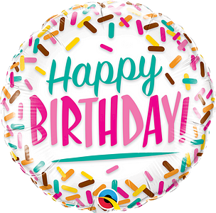 BALAO METALIZADO 18¨ HAPPY BIRTHDAY GRANULADOS UND