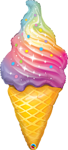 BALAO METALIZADO 45¨SHAPE PCI RAINBOW ICE CREAM UND