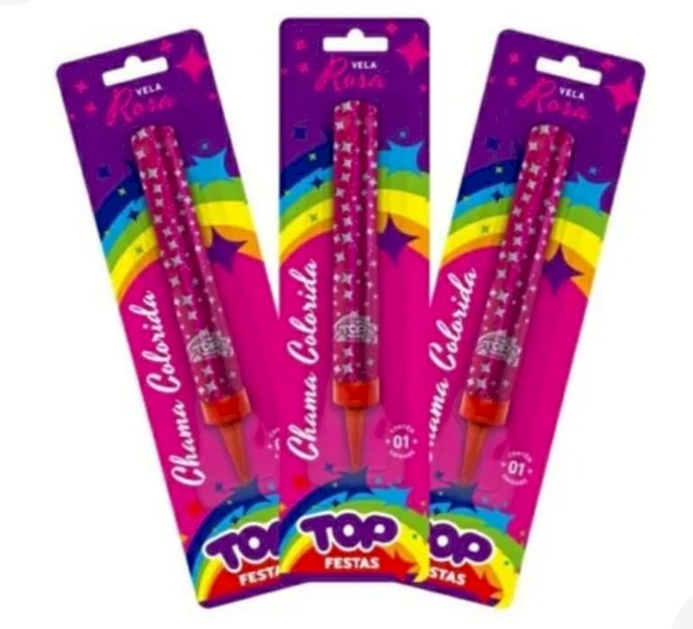 VELA TUFAO CHAMA PINK UNIDADE