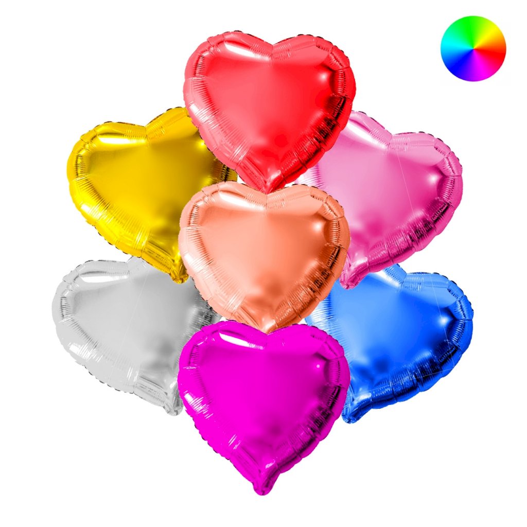 BALAO CORACAO 18¨ CORES DIVERSAS COM GAS HELIO MAE