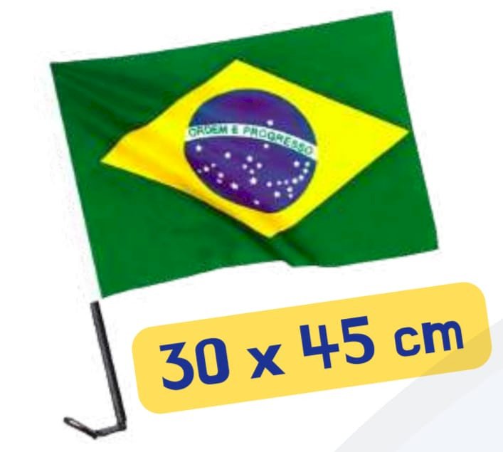 BANDEIRA DE TECIDO + HASTE 30 X 45 CM BRASIL