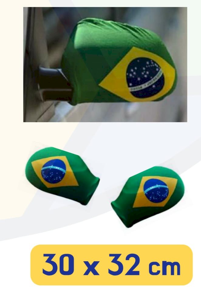 BANDEIRA PARA RETROVISOR 30X32CM BRASIL C/2 PCS