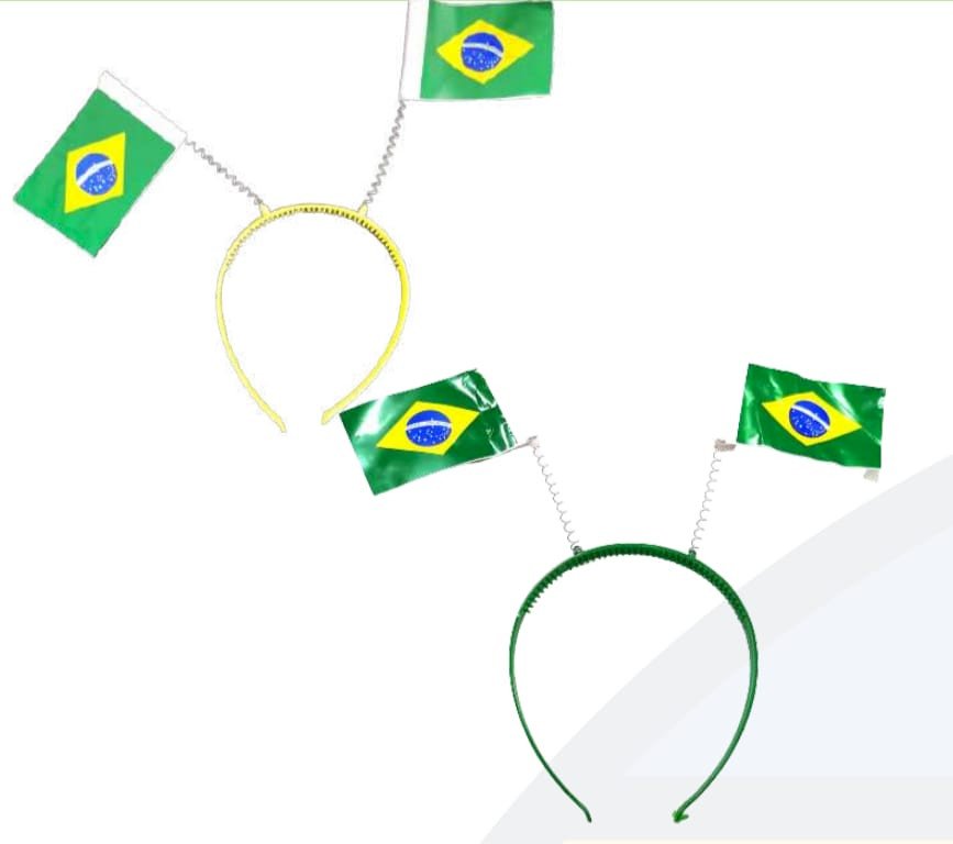 TIARA BANDEIRA PAPEL PCT C/12 PCS BRASIL