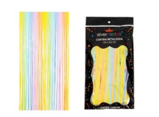 CORTINA METALIZADA COLORIDA CANDY 100X200CM HA379