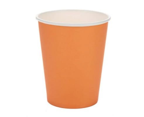 COPO PAPEL LISO LARANJA C/10    MX027S