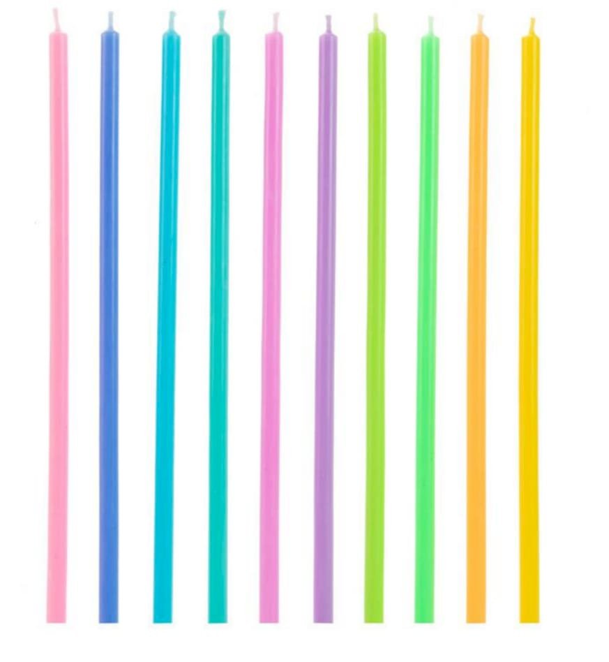 VELA PALITO GIGANTE COLORIDA 15CM C/10 V185