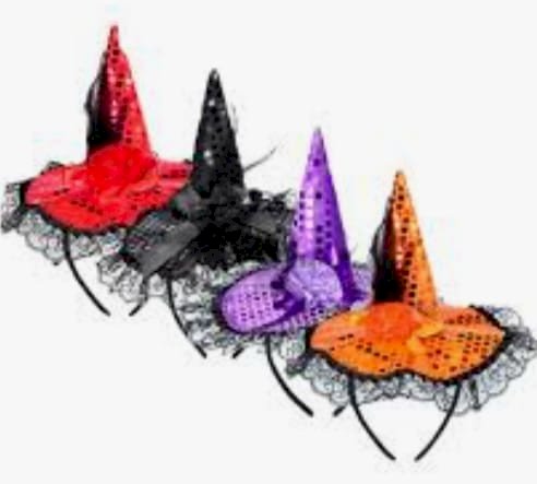 TIARA CHAPEU BRUXA PAETE UND