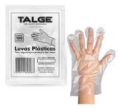 LUVA DESCARTAVEL PLASTICA TALGE C/100