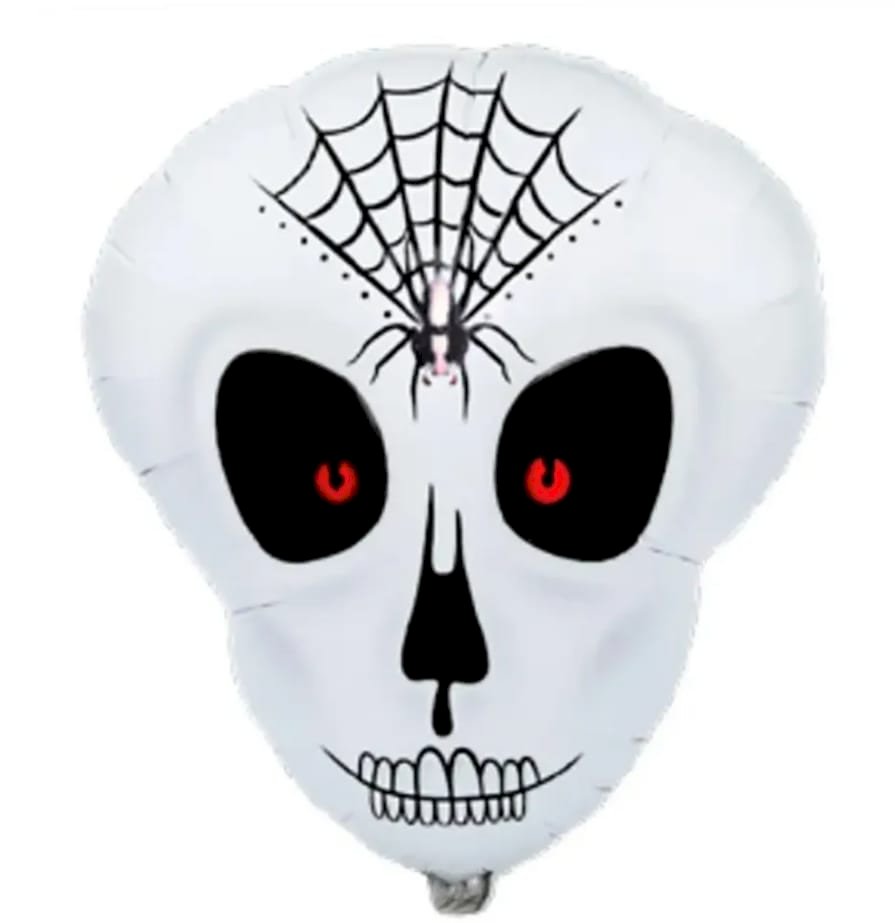BALÃO METALIZADO CAVEIRA 57CM VAZIO HALLOWEEN