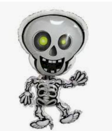 BALAO METALIZADO ESQUELETO 47X81CM VAZIO HALLOWEEN