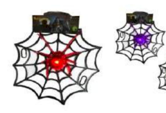  TEIA LUMINOSA COM ARANHA - A BETERIA APROX 30 CM