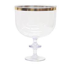 TACA AMERICANA SEM TAMPA COM BORDA DOURADA 1,250LT CRISTAL