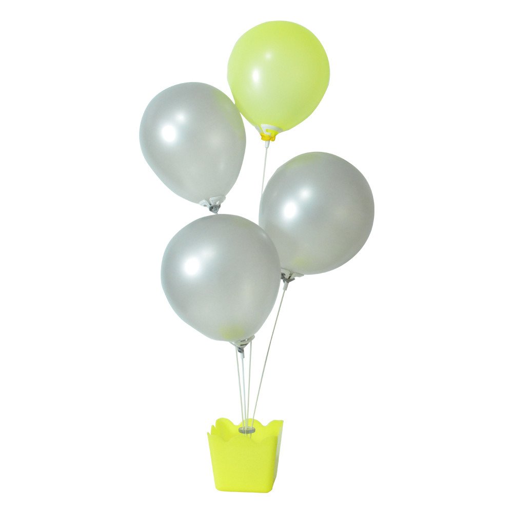 SUPORTE PARA BALOES CACHEPOT 4 HASTES AMARELO CANDY( BALOES NÃO INCLUSO)