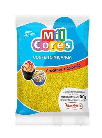 CONFEITO MIÇANGA AMARELA Nº 0 MIL CORES 500G