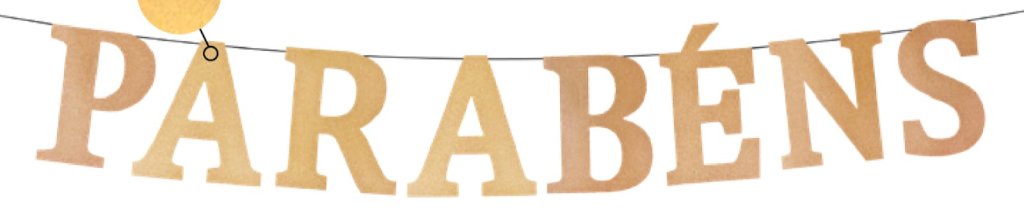 FAIXA PARABENS DOURADA 12CM